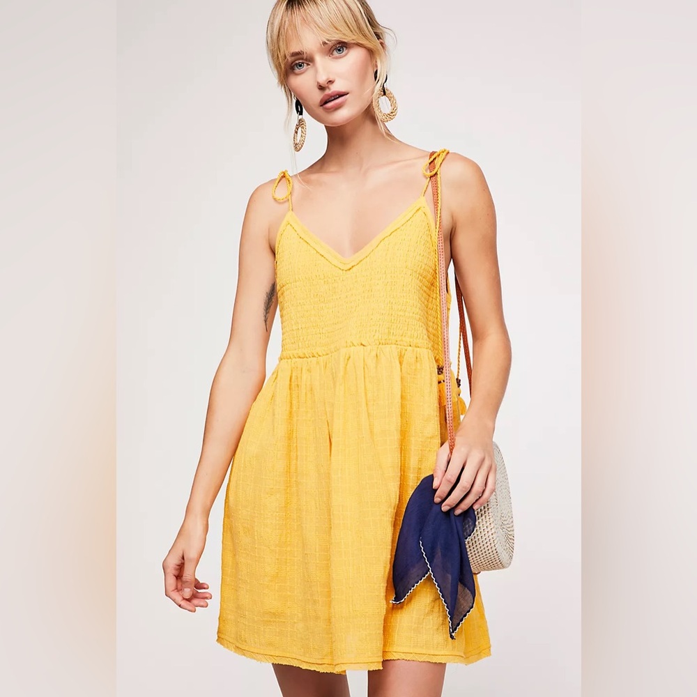 Free People Sundrenched Mini Dress Pockets Womens Size Small